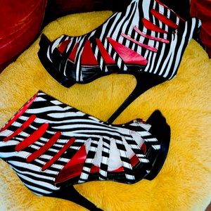 Zebra platform stilettos…..